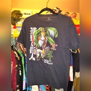 Attack on Titan Black and Green Graphic Tee